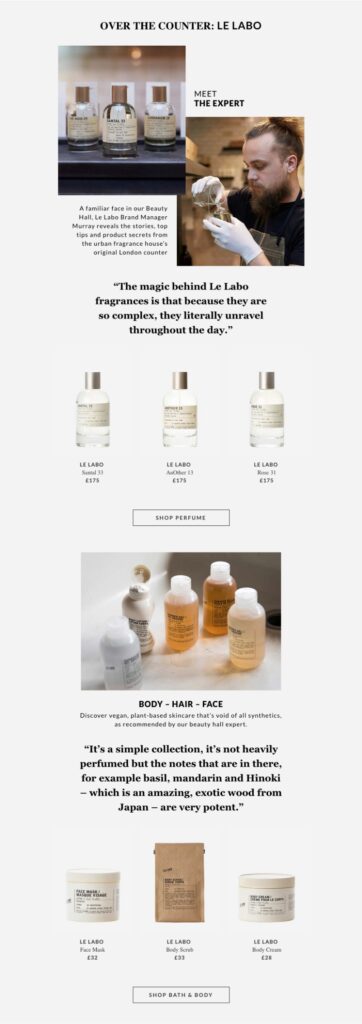 Le Labo - Desktop email template