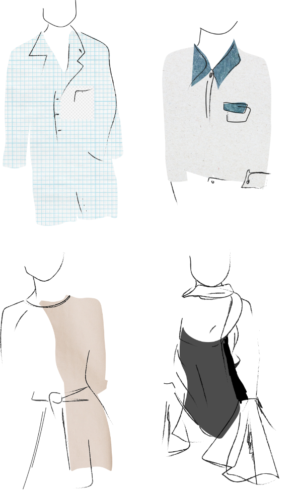 Fabric, clothing Illustrations