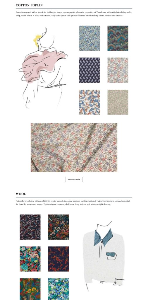 Fabric illustrations, liberty